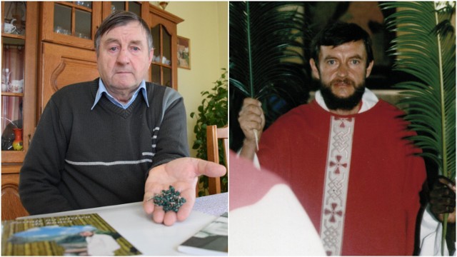 Stanisław Czuba (z lewej): - Ten różaniec Janek miał w kieszeni, kiedy oddano do niego strzały. Modlę się na nim, traktuję go jak relikwię. Z prawej: ks. Jan Czuba