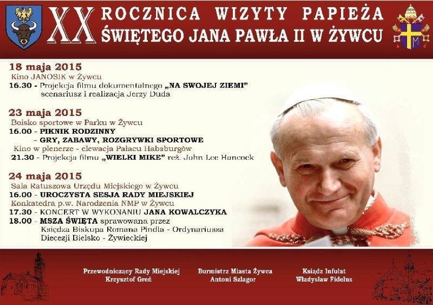 20. rocznica pobytu Jana Pawła II w Żywcu [PROGRAM]