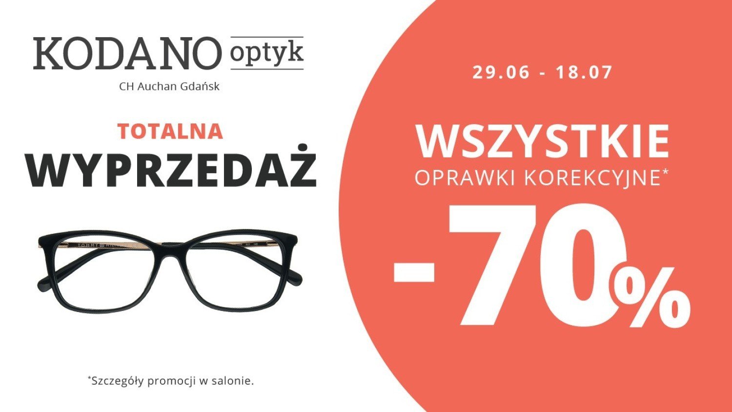 70% rabatu na WSZYSTKIE oprawki w KODANO Optyk! | Gdańsk Nasze Miasto