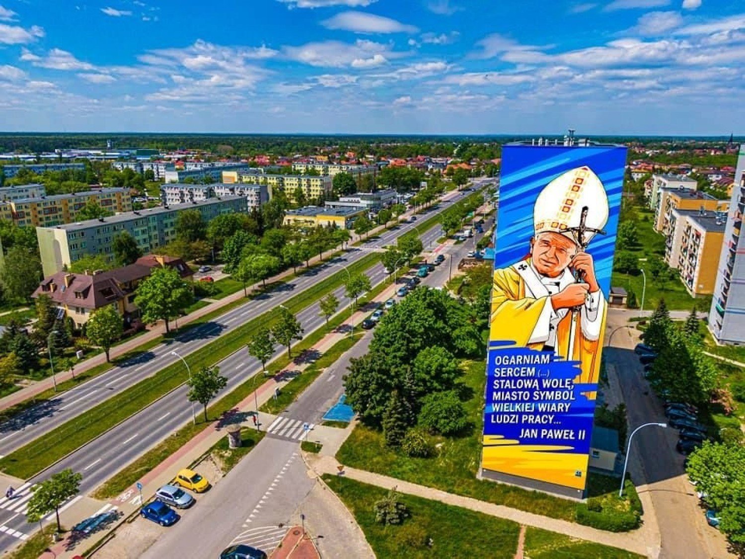 Konkurs na mural Jana Pawła II na boku wieżowca przy alejach w Stalowej  Woli | Stalowa Wola Nasze Miasto