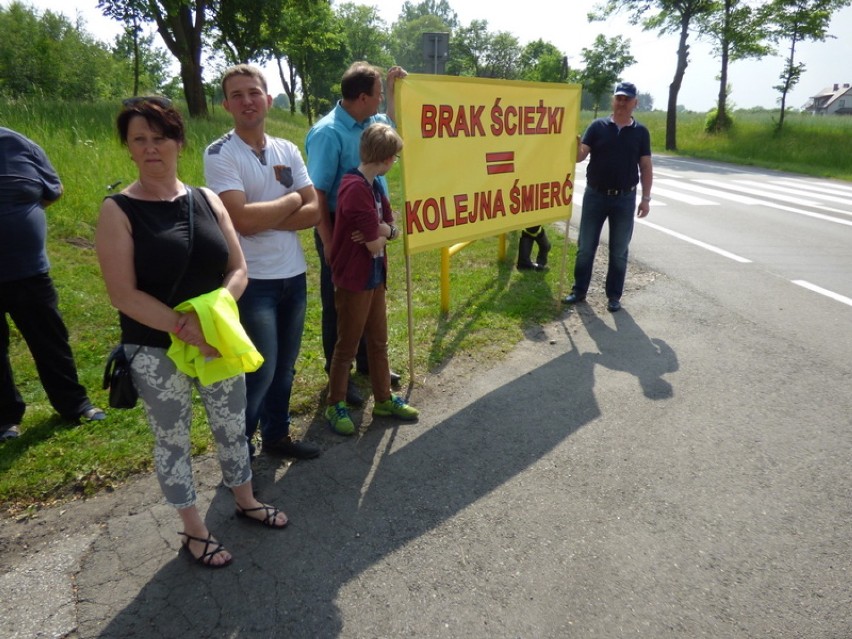 Protest mieszkańców gminy Czersk na DK22