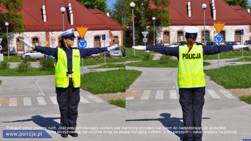 Policjant kieruje ruchem. Jak się zachować? Zobaczcie galerię zdjęć z opisami!