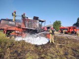 Pożar kombajnu na polu w Branicy w gminie Zapolice 