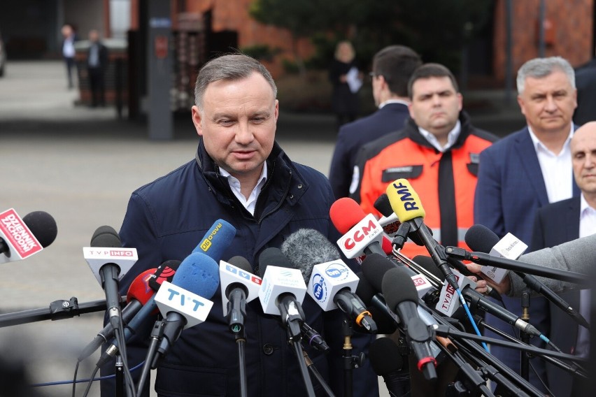 Prezydent Andrzej Duda przyjechał do kopalni Pniówek....