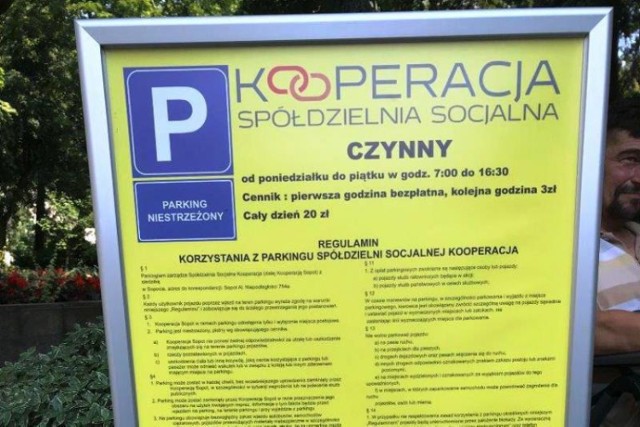 Parking za Urzędem Miasta Sopotu od 1 sierpnia prowadzony jest przez Spółdzielnię Socjalną Kooperacja