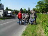 Wypadek na ul. 1 Maja w Śremie. Potrąconą kobietę karetką zabrano do śremskiego szpitala [ZDJĘCIA]