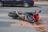 Wypadek w Morągu. Zderzenie motocykla z BMW