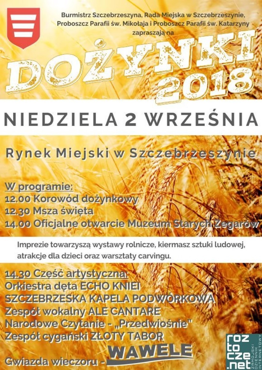 Dożynki w Szczebrzeszynie

Dożynki gminne odbędą się 2...