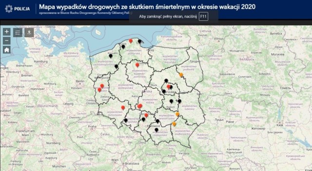 Każdego dnia, przez okres całych wakacji, na stronie Mapa Wypadków Drogowych ze skutkiem śmiertelnym – Wakacje 2020 prezentowana będzie mapa z liczbą wypadków drogowych ze skutkiem śmiertelnym z ostatniej doby oraz od początku wakacji. Bieżąca aktualizacja, w tym wizualizacja danych, ma na celu zwrócenie uwagi na skalę tragedii, do jakich dochodzi na polskich drogach i  skłonienie do refleksji użytkowników dróg.