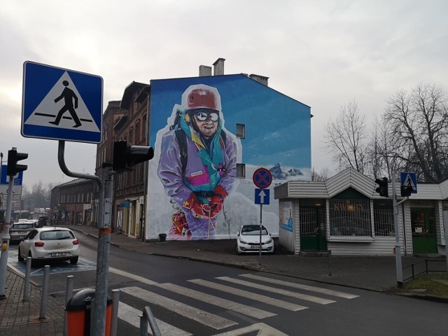 Mural Jerzego Kukuczki w Bogucicach. To tu ma powstać Centrum Himalaizmu