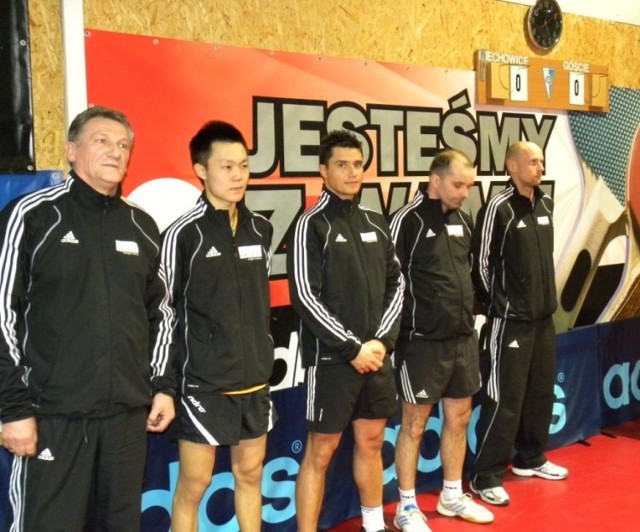 Armada BTTS Silesia Miechowice, trener Michał Napierała, Wang Chen, Martin Pavlica, Grzegorz Iwaniuk i Jarosław Tomicki