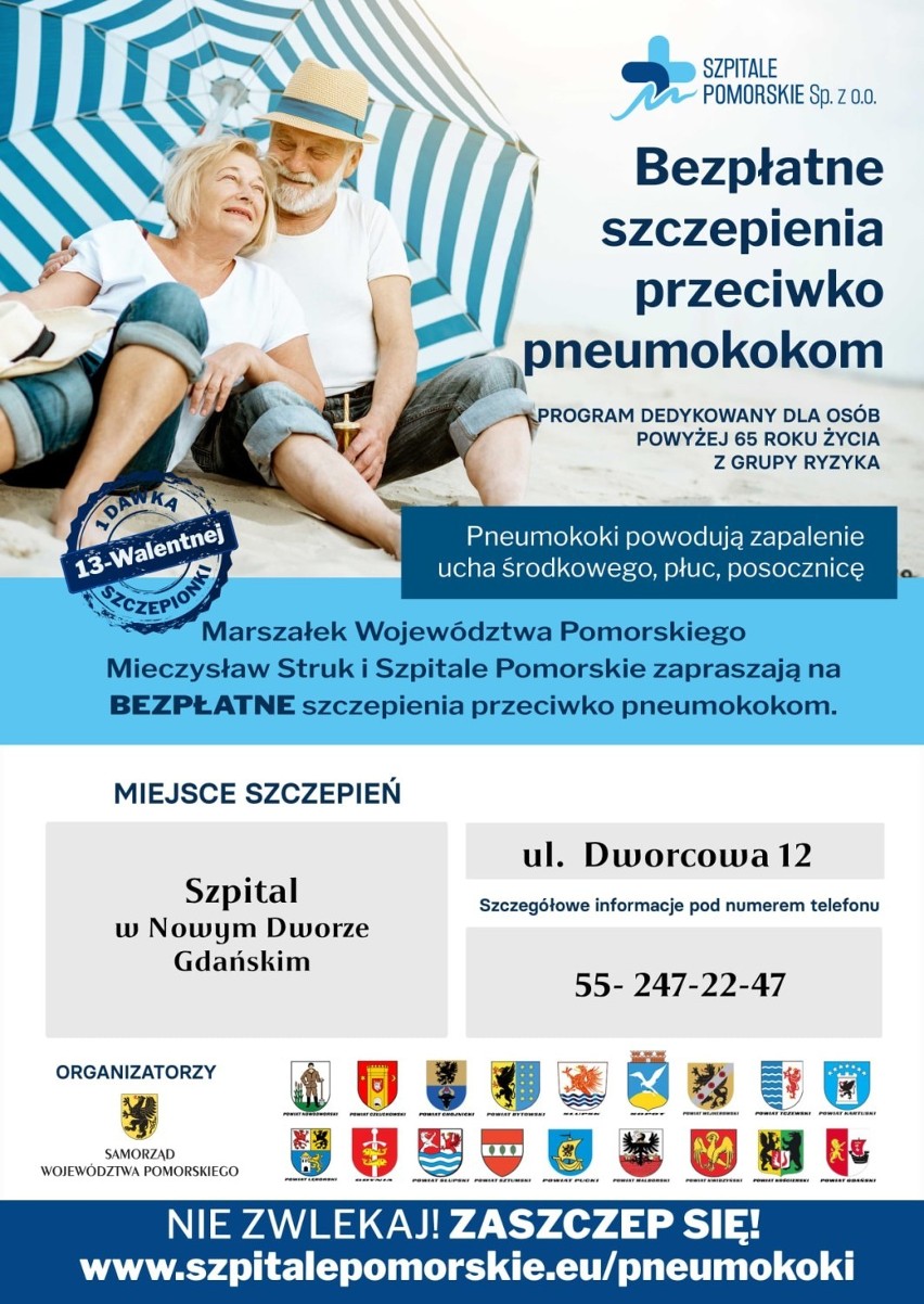 Powiat nowodworski: Darmowe szczepienia przeciw pneumokokom.