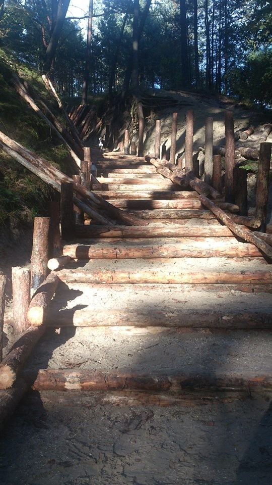 Drewniane schody w Junoszynie