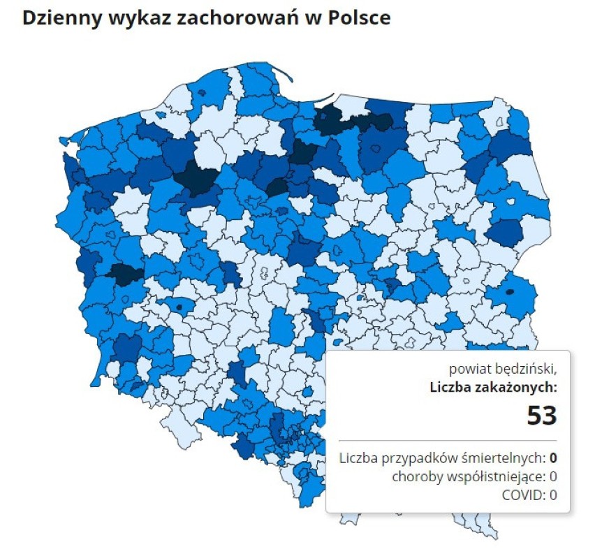 Jaki procent zakażonych w Śląskiem umiera z powodu...