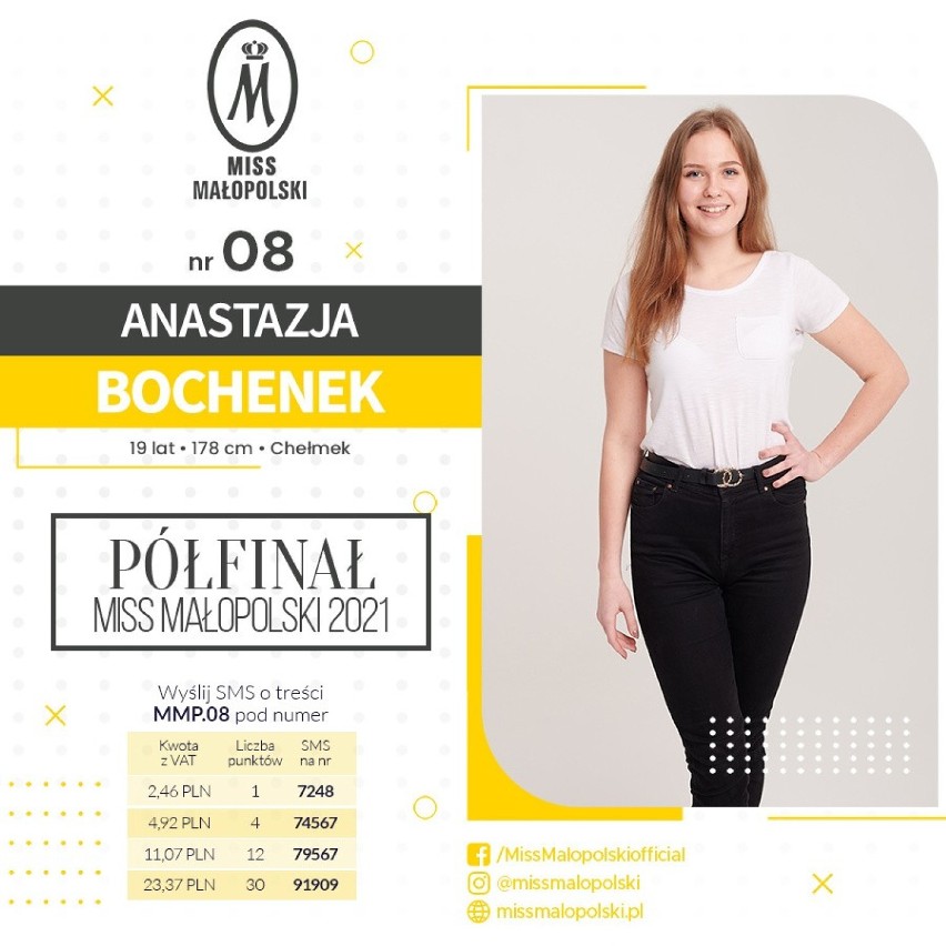 Miss Małopolski 2021. Dziewczyny z powiatów oświęcimskiego, chrzanowskiego, wadowickiego i olkuskiego walczą o koronę miss [ZDJĘCIA]