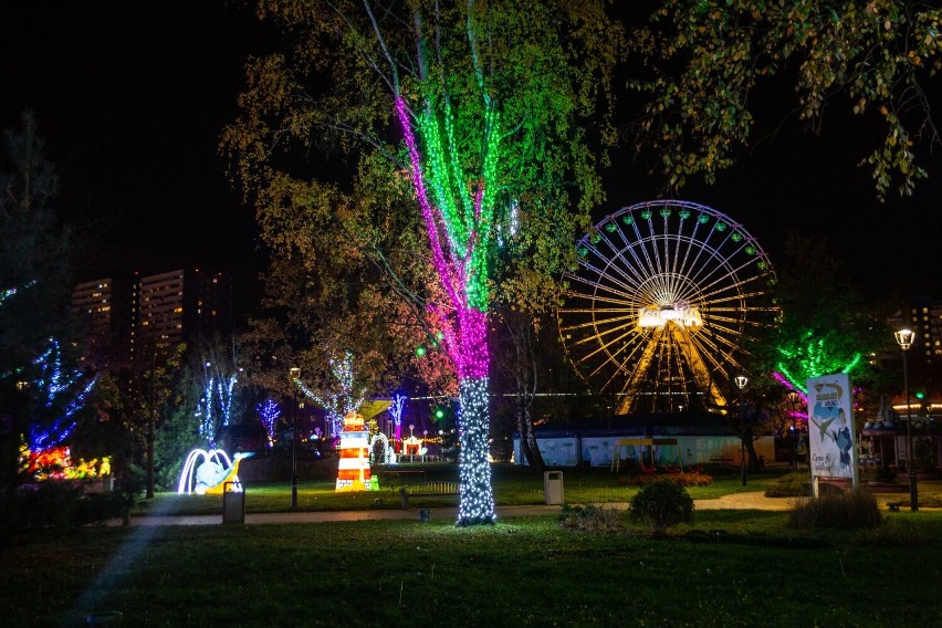 Odwiedziliśmy w nocy OGRÓD ŚWIATEŁ w Chorzowie. Czy warto tam iść? Przekonaj się! Zobacz zdjęcia poszczególnych instalacji świetlnych