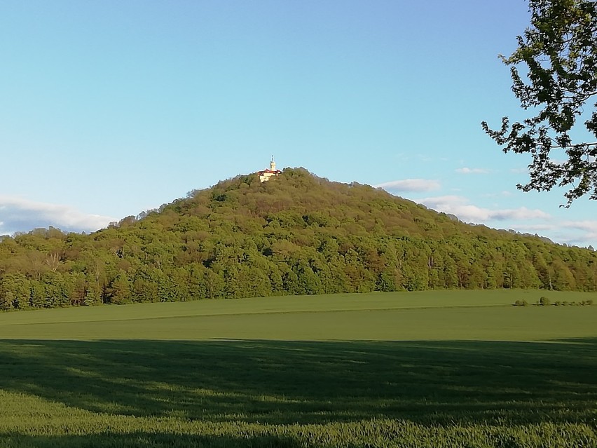 Bazaltowa góra liczy sobie 419 m n.p.m. Na jej szczycie...