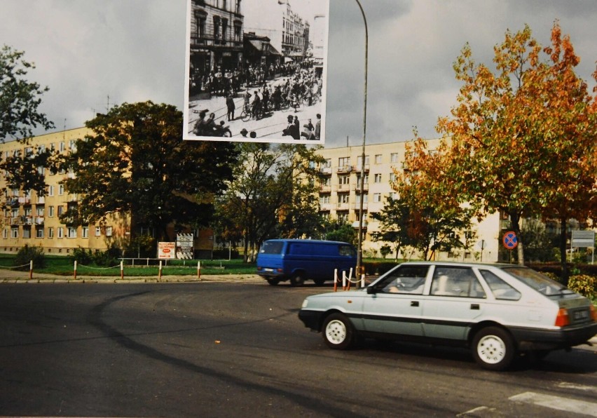 W tym miejscu jest obecnie Rondo Unii Europejskiej. W tle...