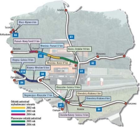 Infografika uwzględnia sieć autostrad, która ma powstać do 2013 r. bogusław tomża