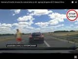 Na S8 w okolicach Wielunia agresor z porsche kopie samochód rodziny podróżującej z dzieckiem [filmik]