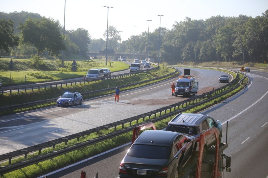 Wypadek na autostradzie A4 w Katowicach