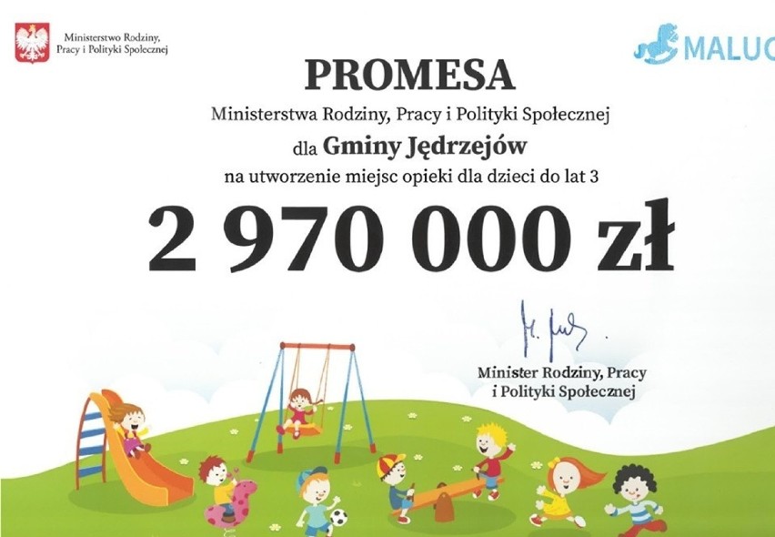 Kolejne pieniądze na żłobek na terenie gminy Jędrzejów. Ponad półtora miliona złotych z funduszy unijnych