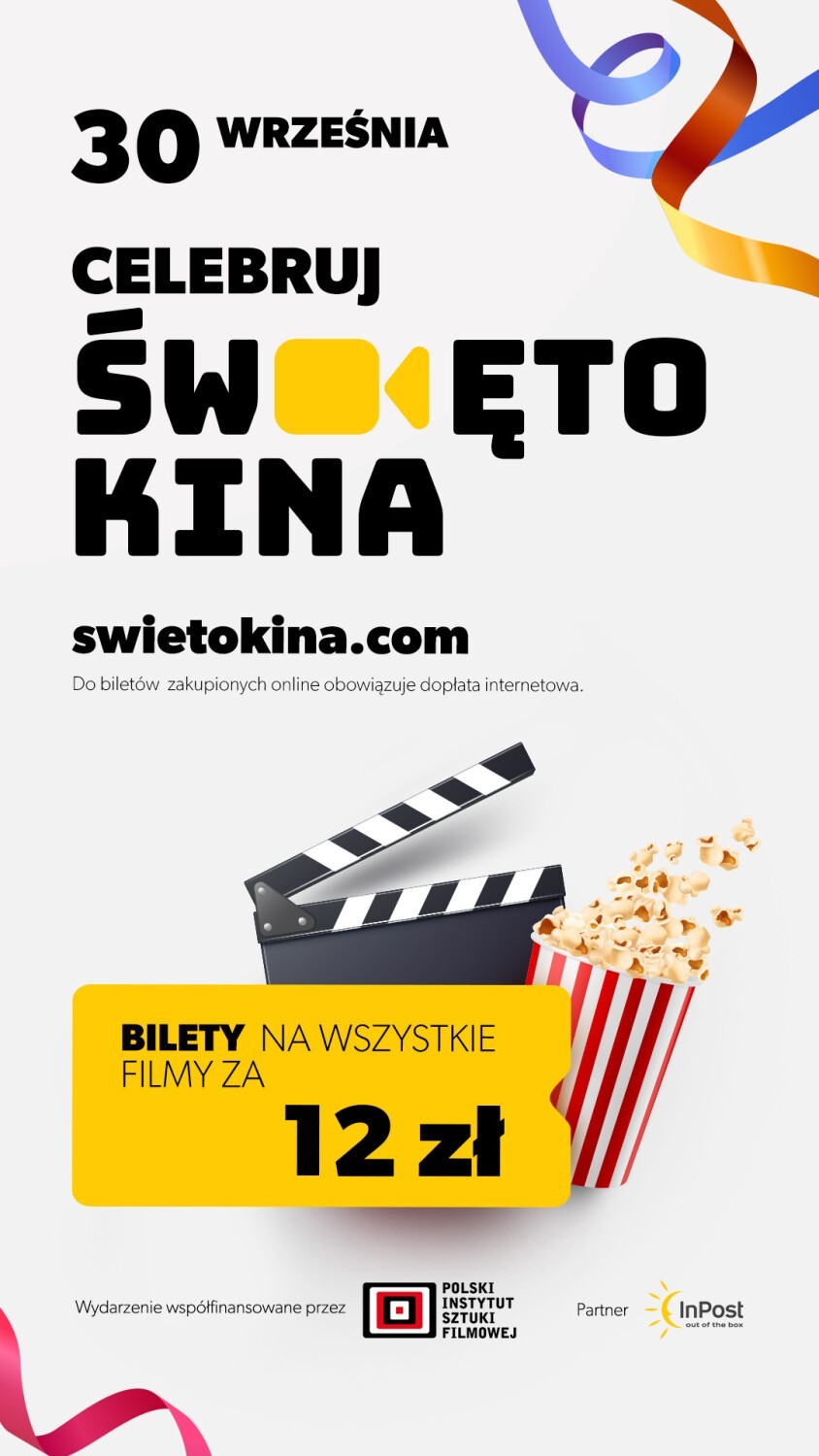 ŚWIĘTO KINA JUŻ 30 WRZEŚNIA! Bilety tylko 12 zł w ponad 230 kinach w Polsce!