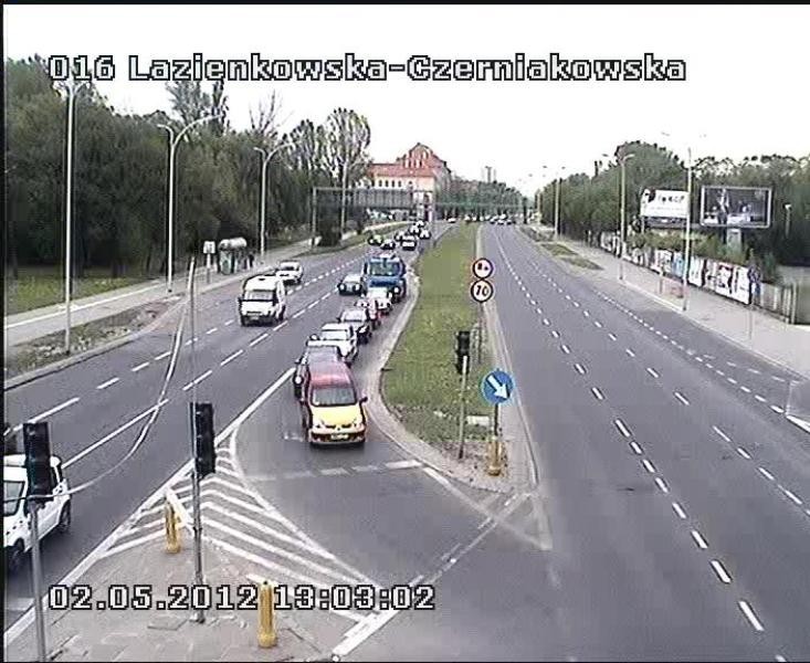 Trasa na odcinku drogi Łazienkowska- Czerniakowska