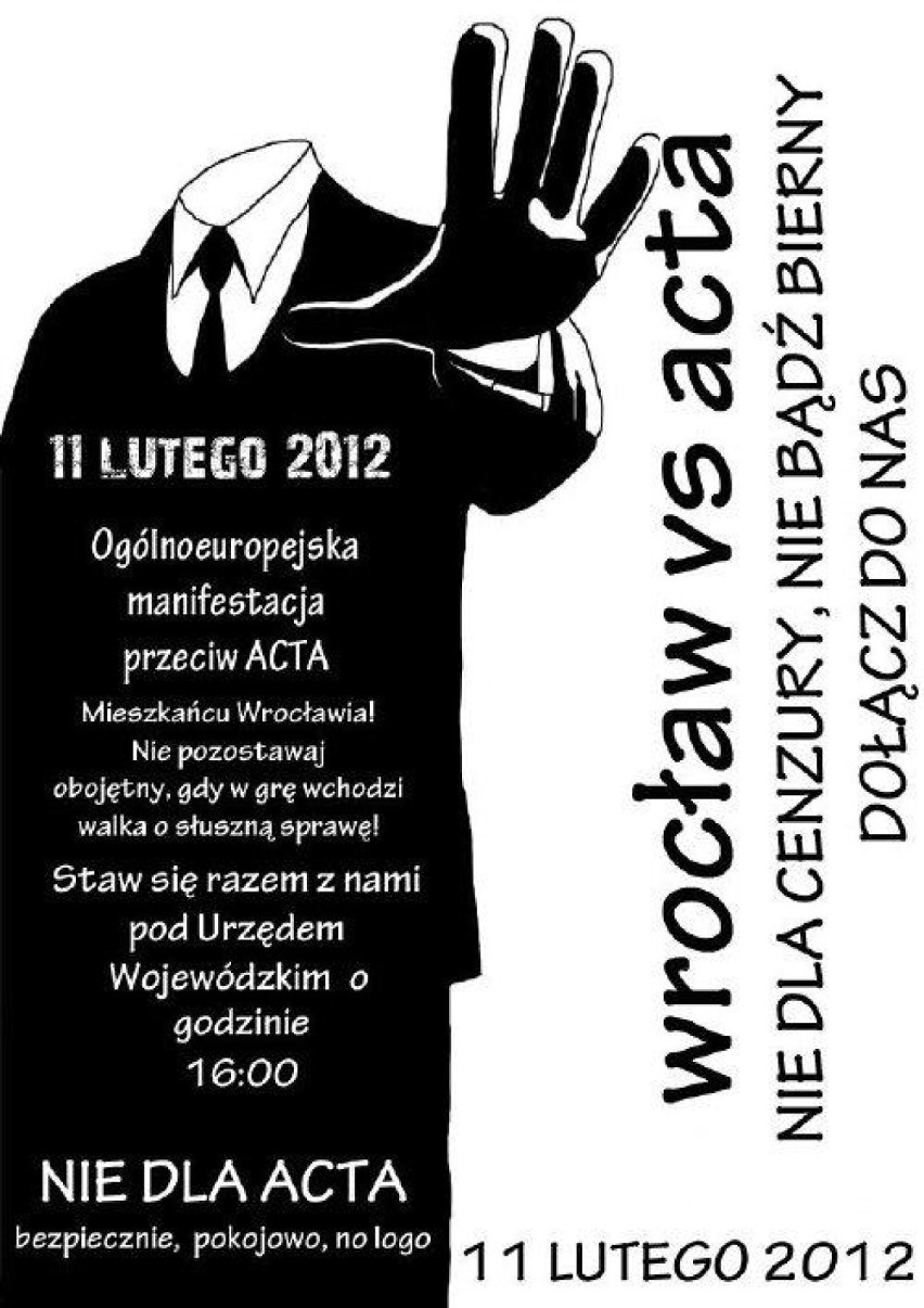 W sobotę 11 lutego przeciwko ACTA protestować będzie cała...
