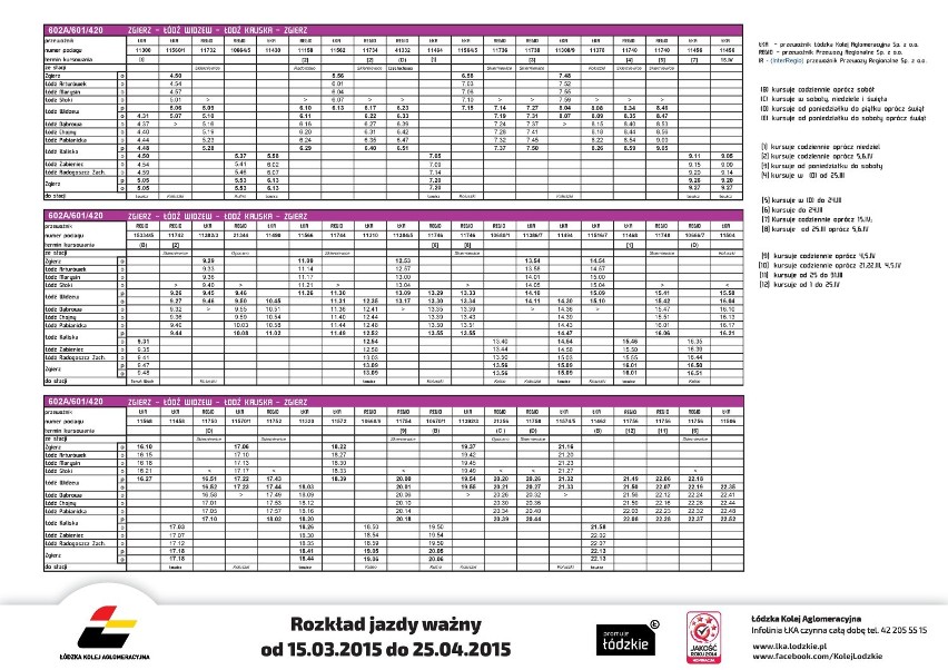Nowe rozkłady jazdy pociągów ŁKA od 15 marca