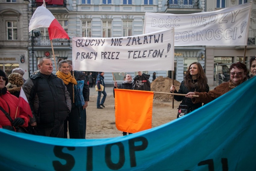 Protest w obronie głuchoniemych w Łodzi [ZDJĘCIA]