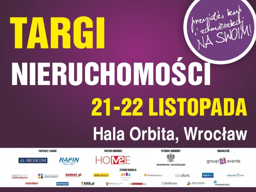 80 wystawców, 3000 mieszkań, 1000 domów już 21-22 listopada w hali Orbita we Wrocławiu!