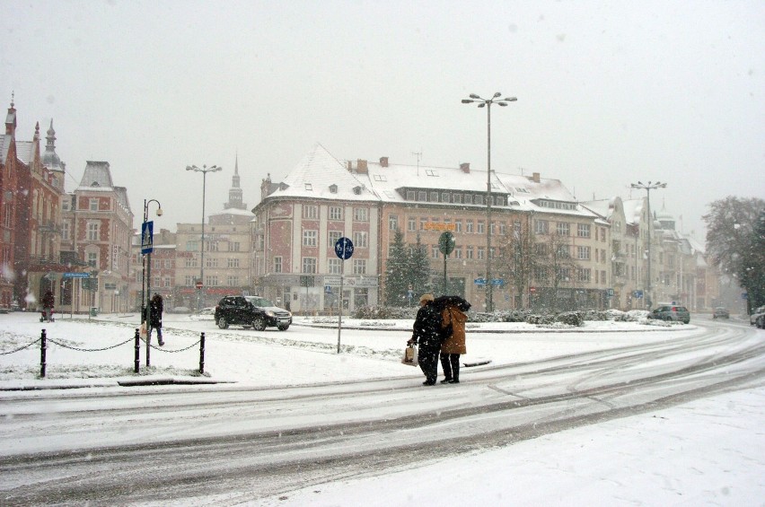 Zima w Słupsku: Pierwsza śnieżyca podczas tegorocznej zimy [FOTO]