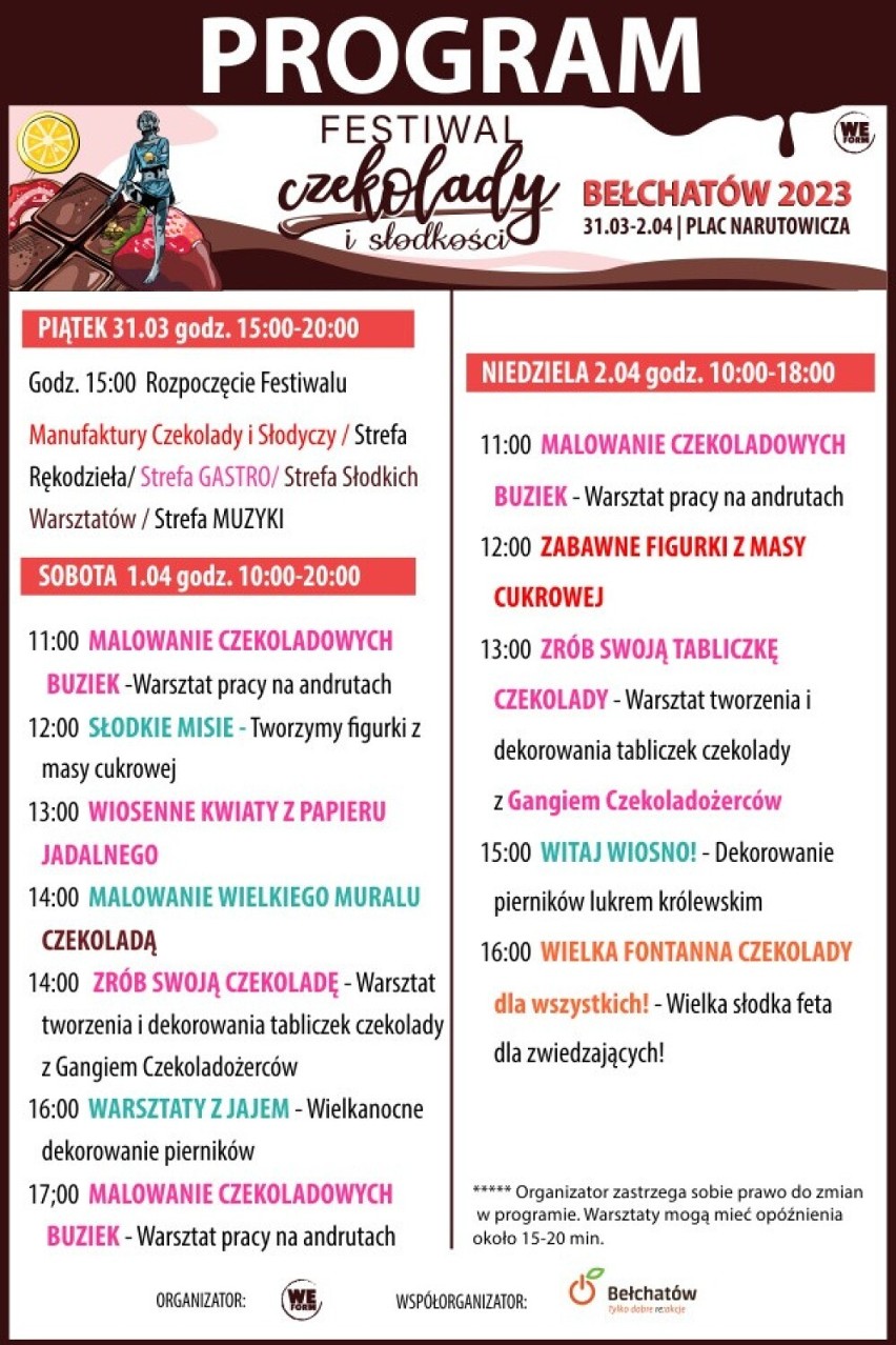 Festiwal czekolady odbędzie się w weekend w Bełchatowie