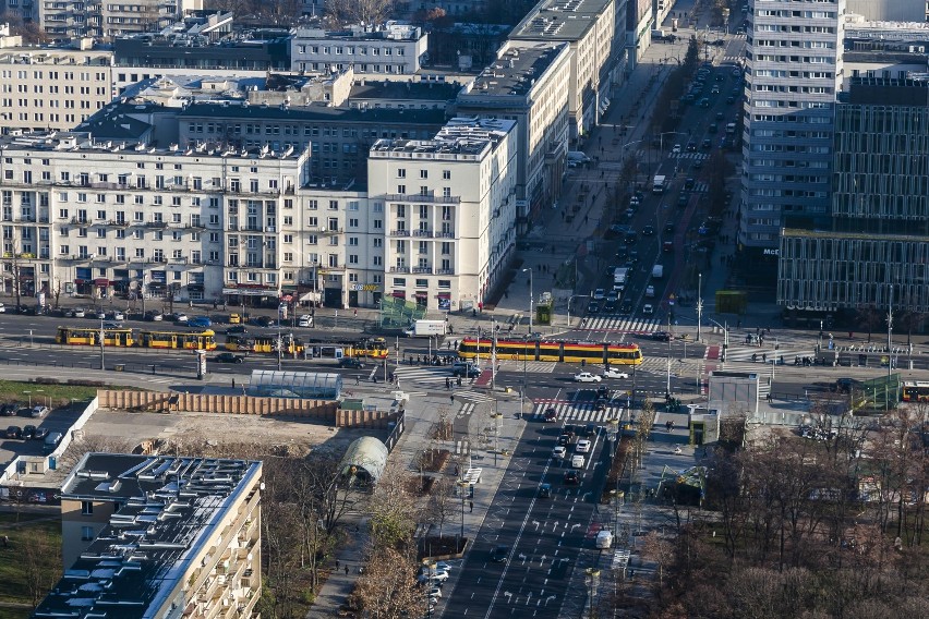 Niesamowita panorama Warszawy z Warsaw Financial Center....