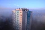 Bytom - mgła 1 marca 2014. Widok z góry na miasto
