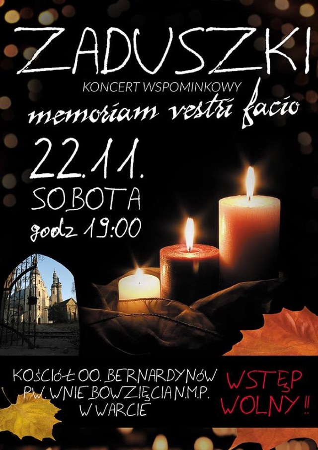 Zaduszkowy koncert w Warcie. To 22 listopada w klasztorze Bernardynów