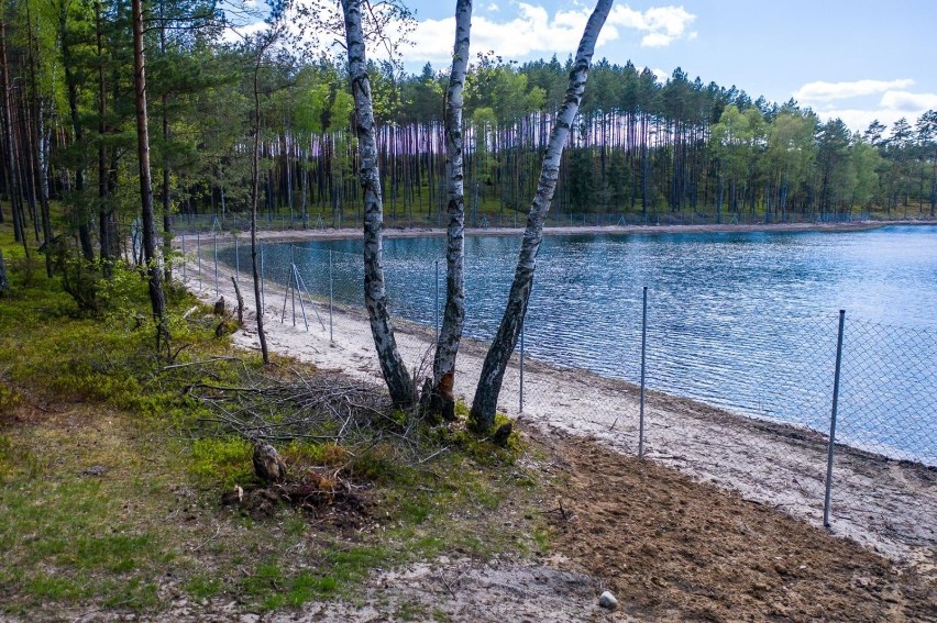 Plaża miejska nad jeziorem Jaroszewskim...