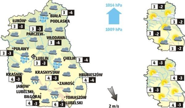 Prognoza pogody dla woj. lubelskiego na 6 kwietnia i dwa kolejne dni.