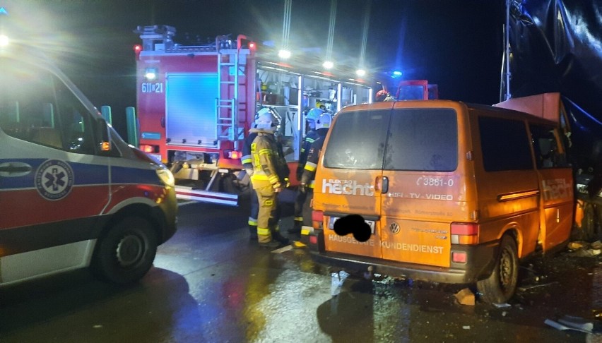 Wypadek na autostradzie A4 na Dolnym Śląsku 30.01.2023