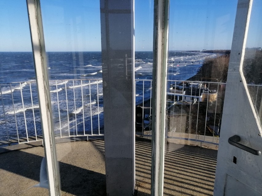 Widok z latarni morskiej w Kołobrzegu. Zimą też przepiękny