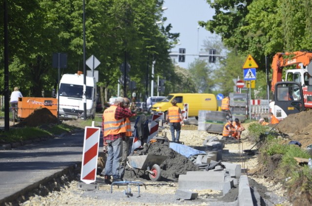 Remontowana ulica Mikołowska w Rybniku