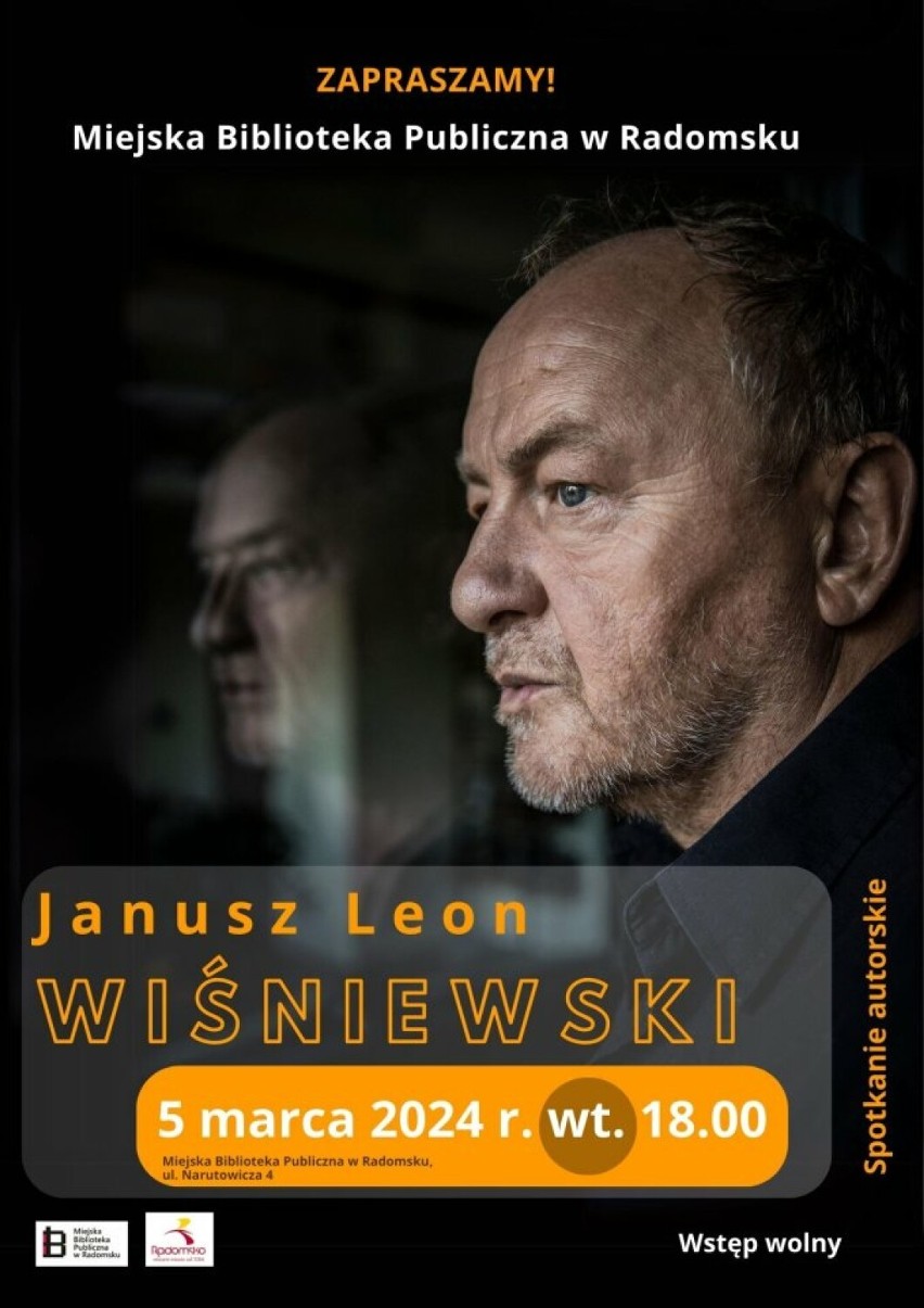 Spotkanie autorskie z Januszem Leonem Wiśniewskim w Miejskiej Bibliotece Publicznej w Radomsku