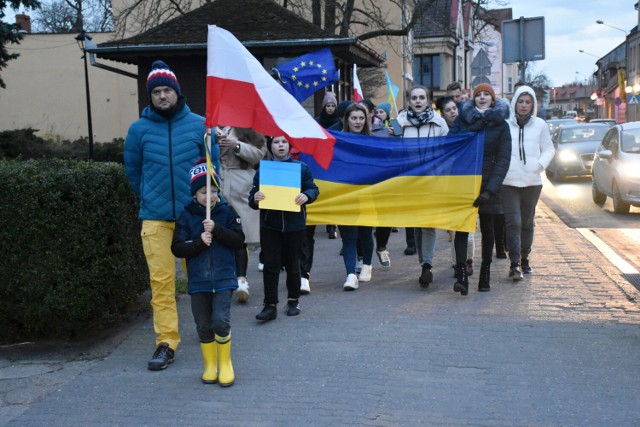 Rosja zaatakowała Ukrainę. W Wolsztynie odbyła się manifestacja