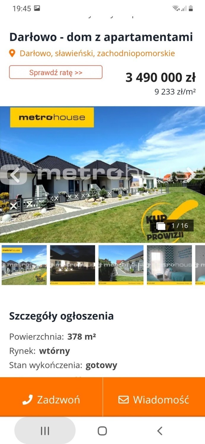 Dom z apartamentami w Darłowie
pow. 378 mkw.

cena 3 490 000