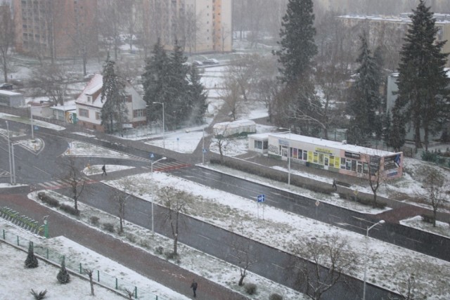 Trochę śniegu w Gorzowie Wlkp. i Zielonej Górze w ostatni dzień marca 2020 r.