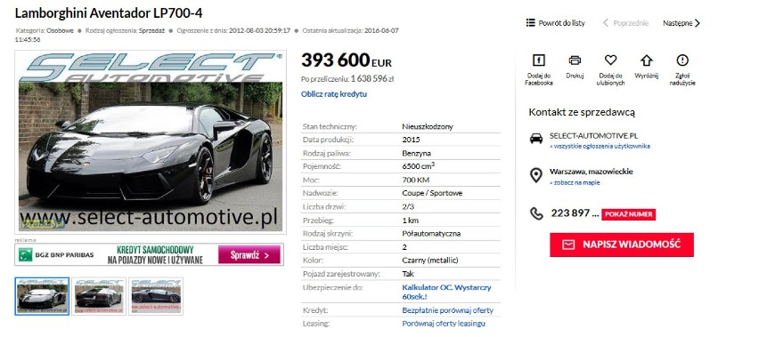 Lamborghini Aventador LP700-4
Cena: 1 638 596 zł

Samochód z...