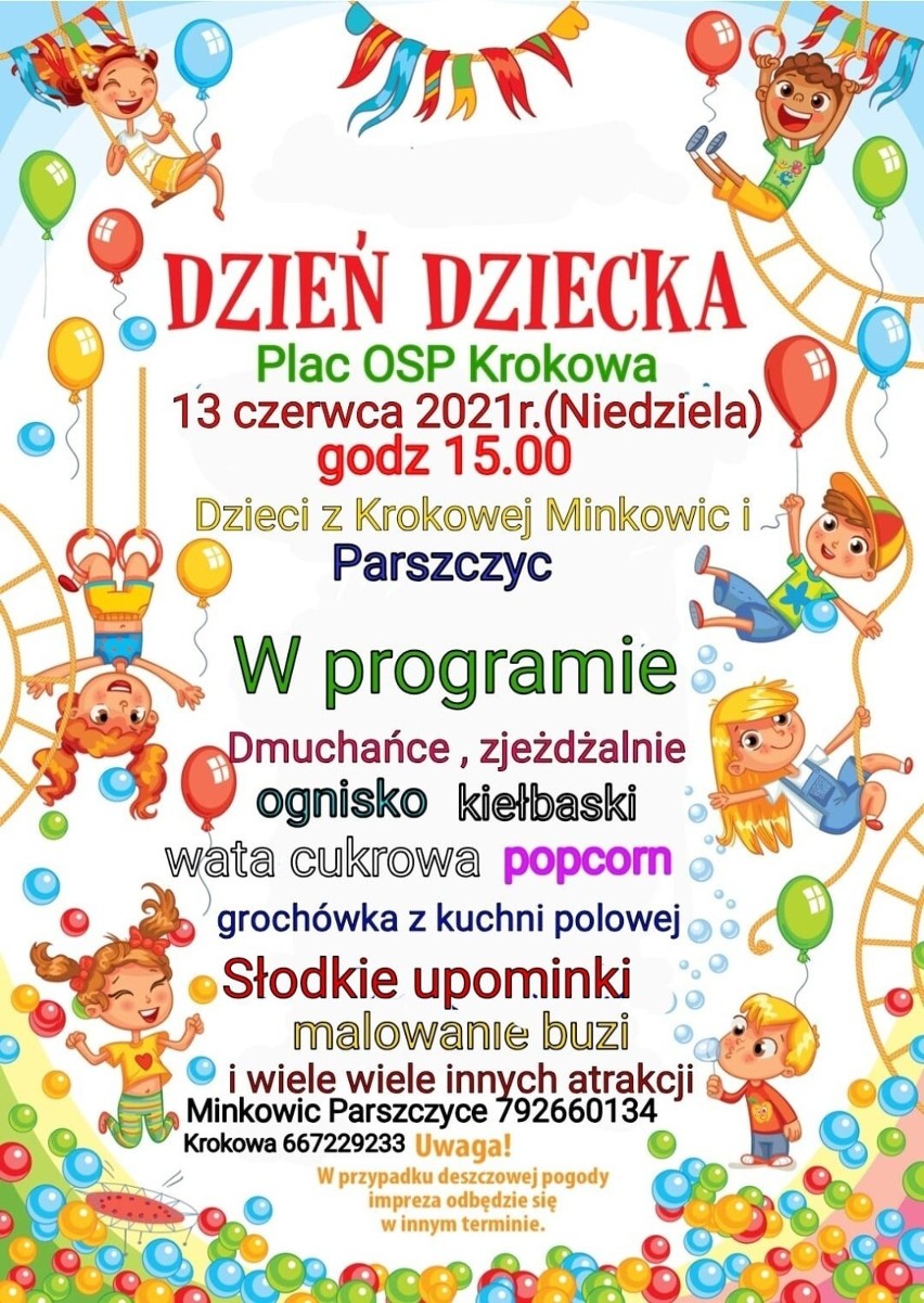 W niedzielę 13 czerwca zabawa dla dzieci na placu OSP...