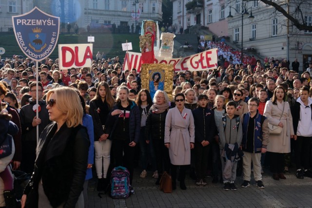 Ponad 22 tys. szkół, przedszkoli i placówek oświatowych w Polsce i 75 szkół polonijnych zadeklarowało udział w piątkowej akcji "Rekord dla Niepodległej" i odśpiewanie hymnu narodowego.

O godz. 11.11 Mazurka Dąbrowskiego odśpiewano także na Rynku w Przemyślu. Zebrało się blisko 1500 osób - uczniowie i przedszkolaki.  Po krótkim wstępie prezydenta Roberta Chomy, sygnał do rozpoczęcia wykonania czterech zwrotek hymnu dał Piotr Szelążek prowadzący na co dzień chór młodzieżowy "Vox Iuventum". 

Akcję "Rekord dla Niepodległej" zorganizowało ministerstwo edukacji narodowej oraz Rada Dzieci i Młodzieży przy ministrze edukacji.

