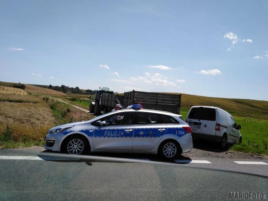 Kolizja na trasie Nowy Browiniec - Laskowice.